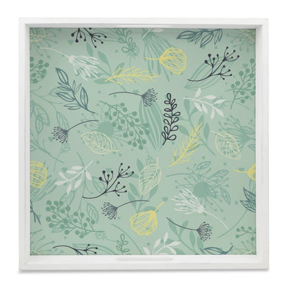 Herbs Serving Tray with Cutout Handles (Wood) 12" x 12"