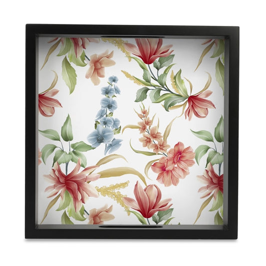 Magnolia Serving Tray with Cutout Handles (Wood) 9" x 9"