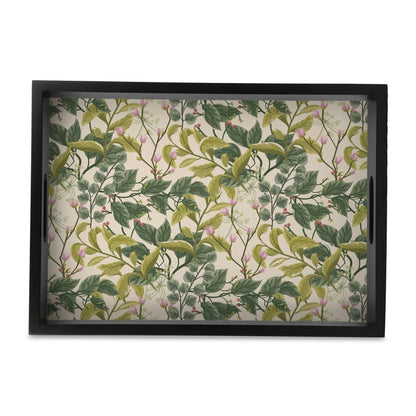 Vintage Floral Serving Tray with Cutout Handles (Wood) 10" x 14"