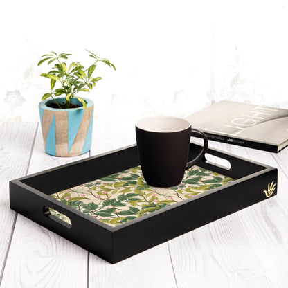 Vintage Floral Serving Tray with Cutout Handles (Wood) 10" x 14"