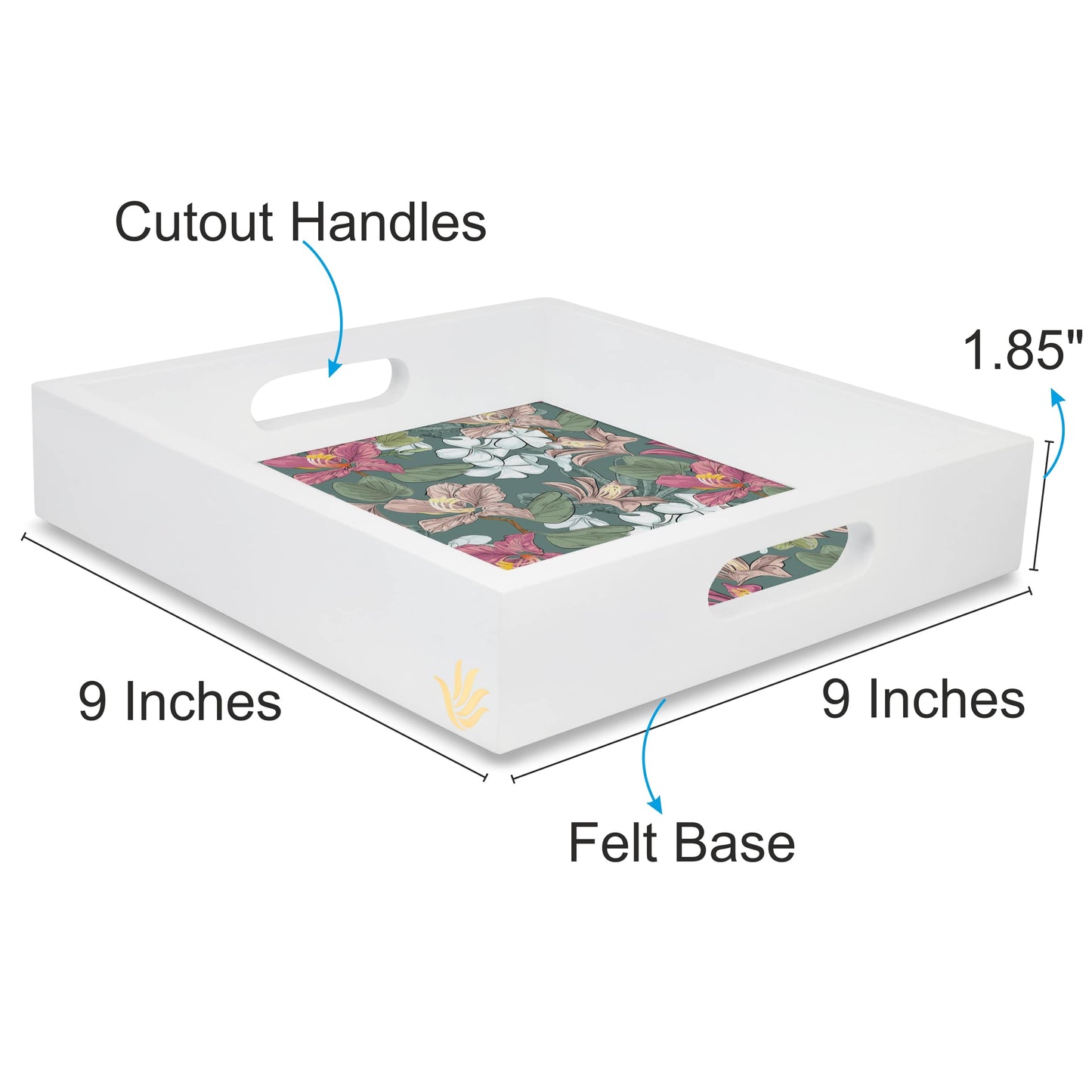 Vntg Jasmine Sq Tray