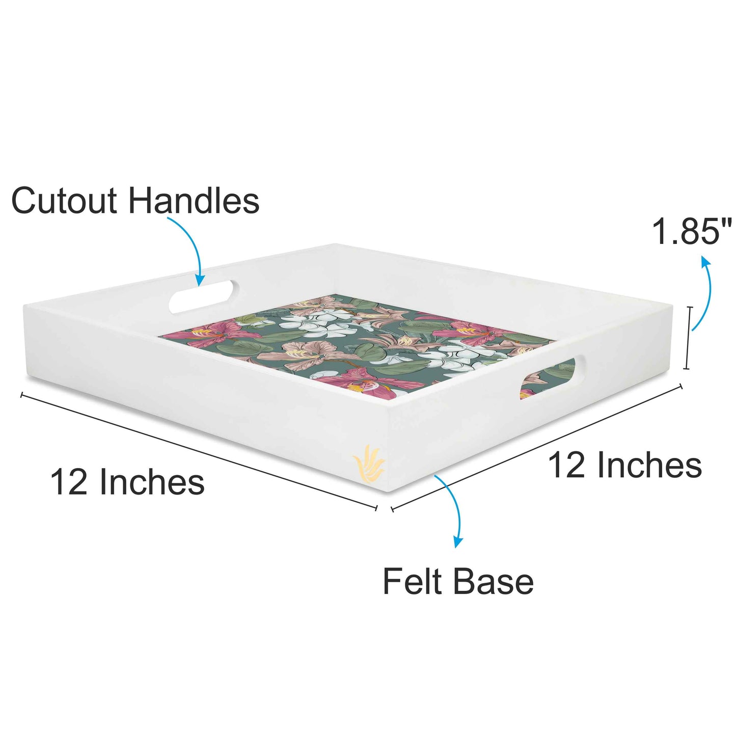 Vntg Jasmine Sq Tray