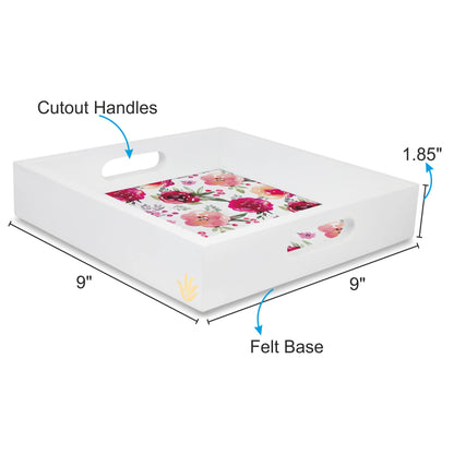 Pink Flr Sq Tray