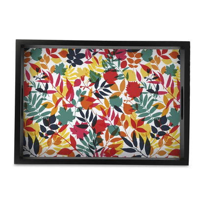 Autumn Leaves Serving Tray with Cutout Handles (Wood) 10" x 14"