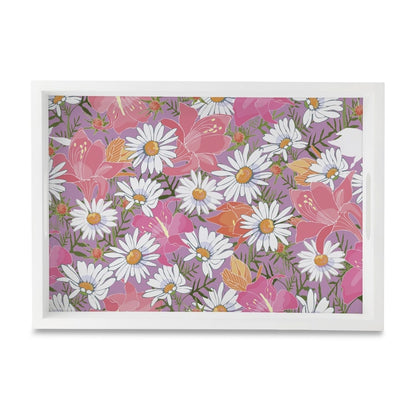 Camomile Serving Tray with Cutout Handles (Wood) 10" x 14"