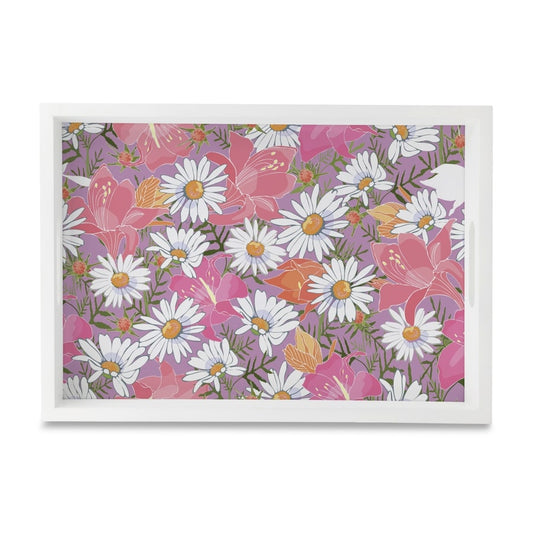 Camomile Serving Tray with Cutout Handles (Wood) 10" x 14"