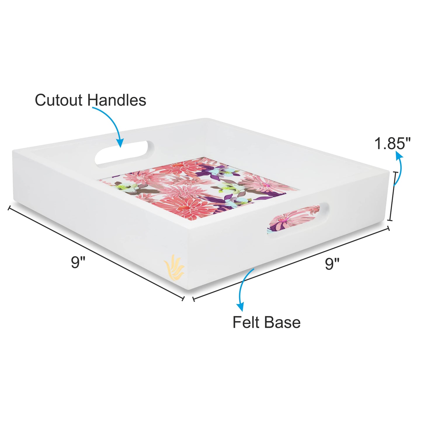 Pink Aster Sq Tray