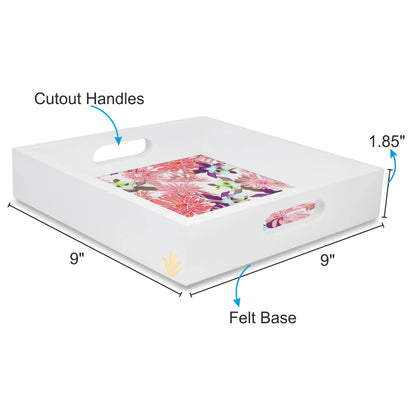 Pink Aster Sq Tray