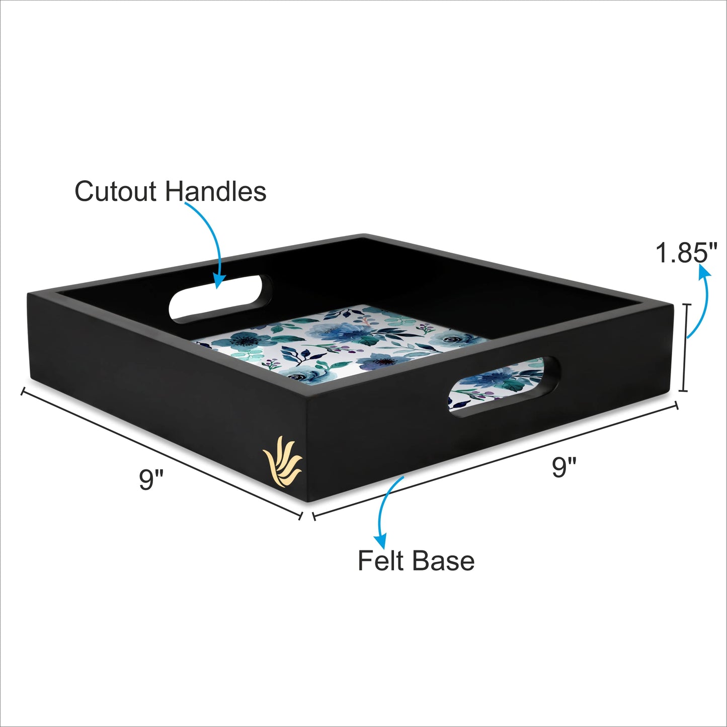 Indigo Flr Sq Tray