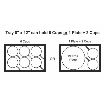 Aradhana Serving Tray with Cutout Handles (Wood) 8" x 12" - Dimension