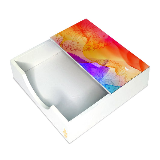 Multi Watercolour Tissue Holder 6" x 6" x 1.5" Ht. - Main Image