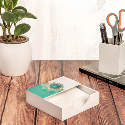 Rakhee Mint Tissue Holder 6" x 6" x 1.5" Ht. - Lifestyle Image