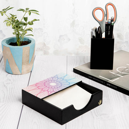 Boho Center Tissue Holder 6" x 6" x 1.5" Ht. - Lifestyle Image