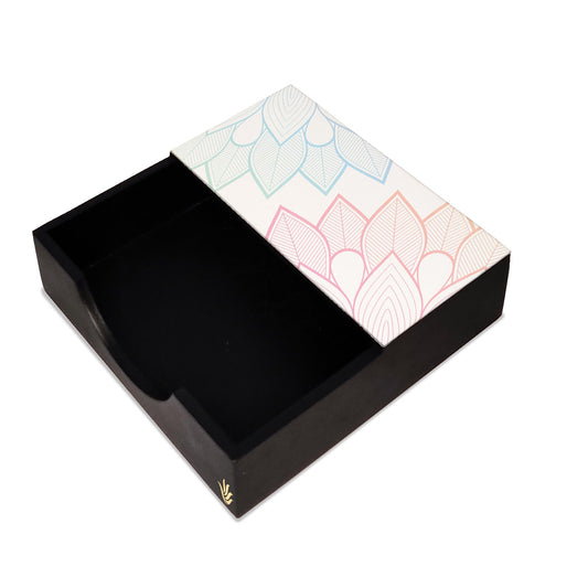 Boho Corner Tissue Holder 6" x 6" x 1.5" Ht. - Main Image
