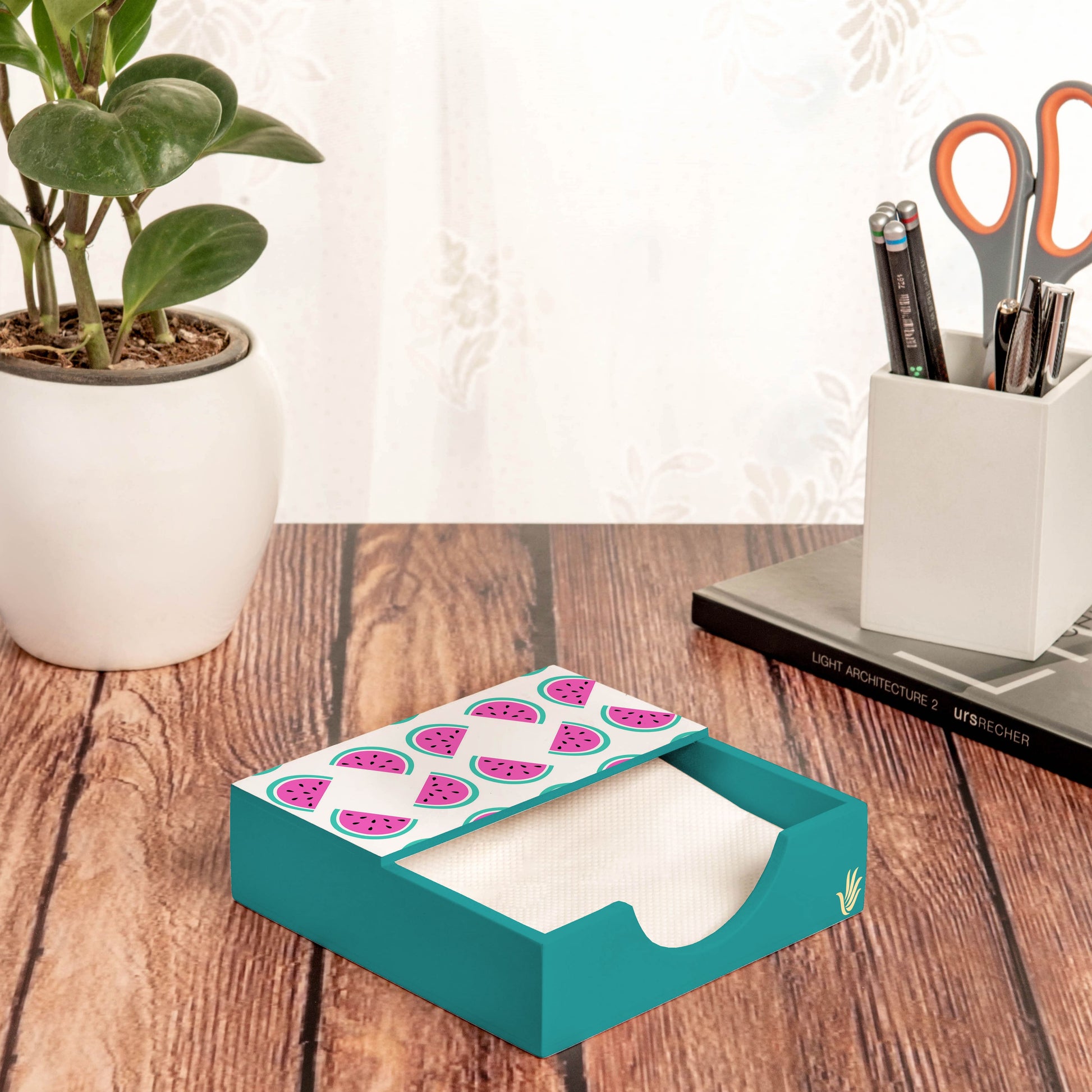 Watermelon Tissue Holder 6" x 6" x 1.5" Ht. - Lifestyle Image