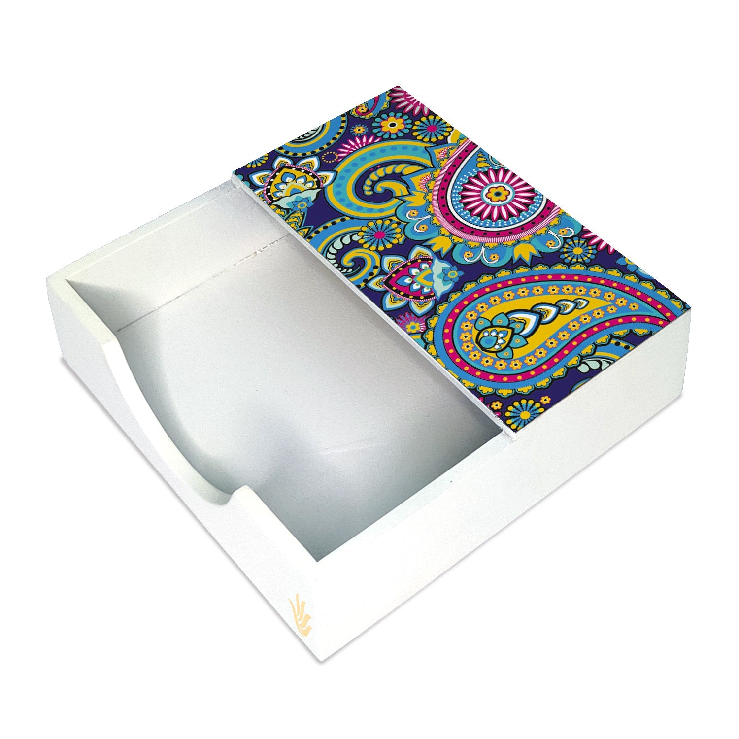 Blue Paisley Tissue Holder 6" x 6" x 1.5" Ht. - Main Image