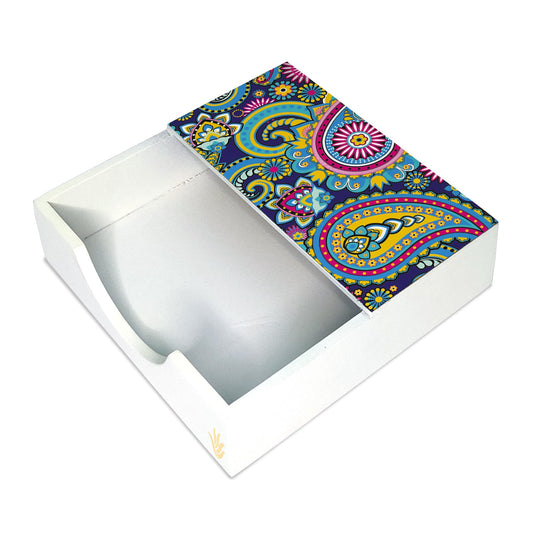 Blue Paisley Tissue Holder 6" x 6" x 1.5" Ht. - Main Image