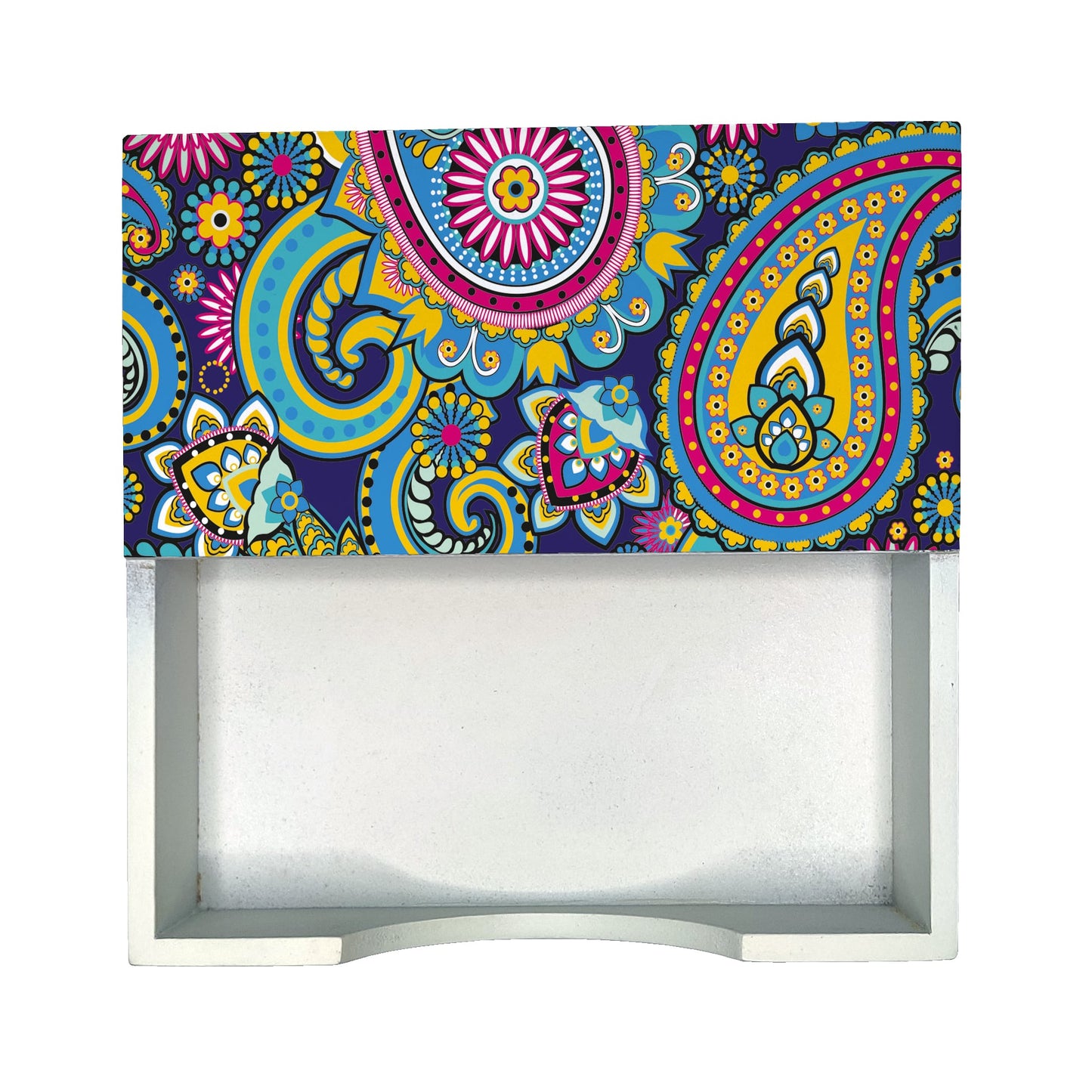 Blue Paisley Tissue Holder 6" x 6" x 1.5" Ht. - Design Image