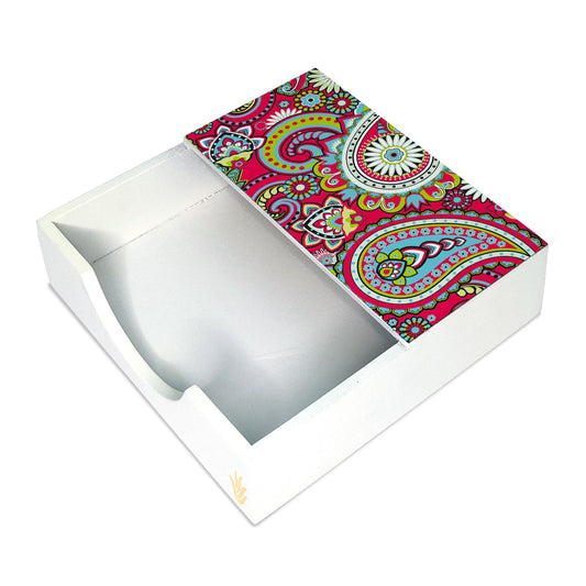 Pink Paisley Tissue Holder 6" x 6" x 1.5" Ht. - Main Image