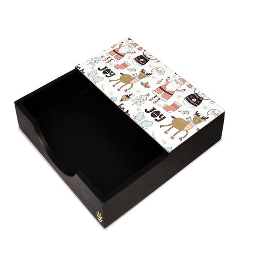 Xmas Allover Tissue Holder 6" x 6" x 1.5" Ht. - Main Image