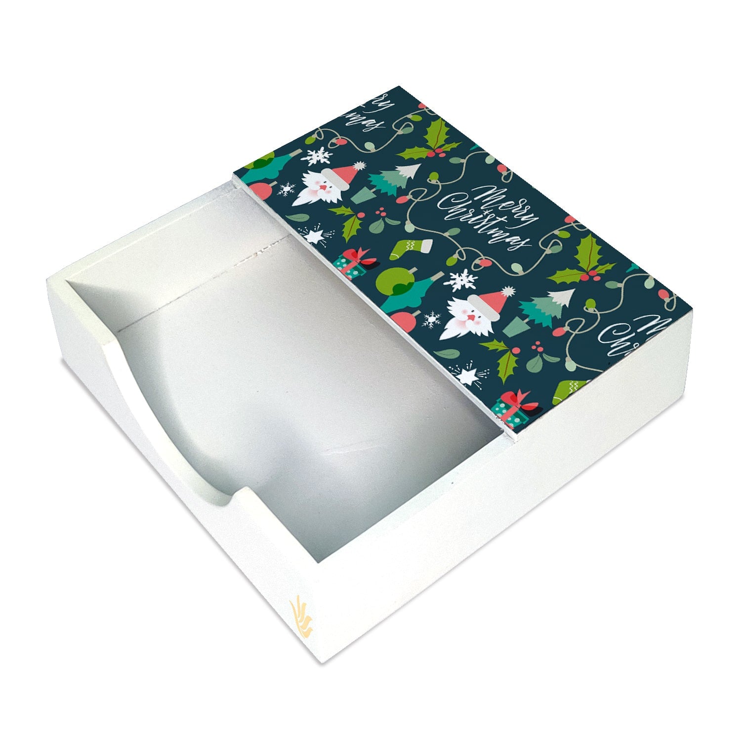 Xmas Allover2 Tissue Holder 6" x 6" x 1.5" Ht. - Main Image