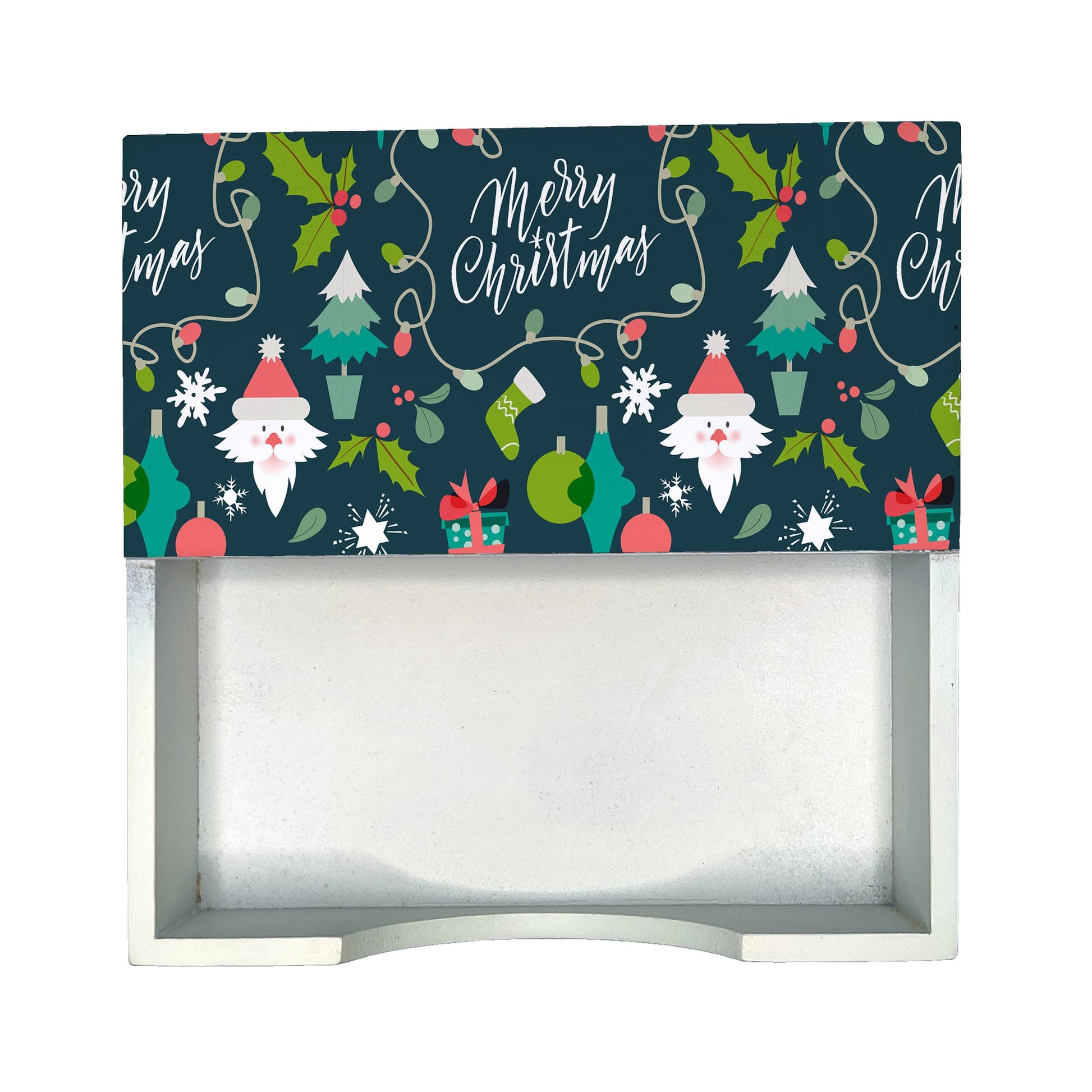 Xmas Allover2 Tissue Holder 6" x 6" x 1.5" Ht. - Design Image