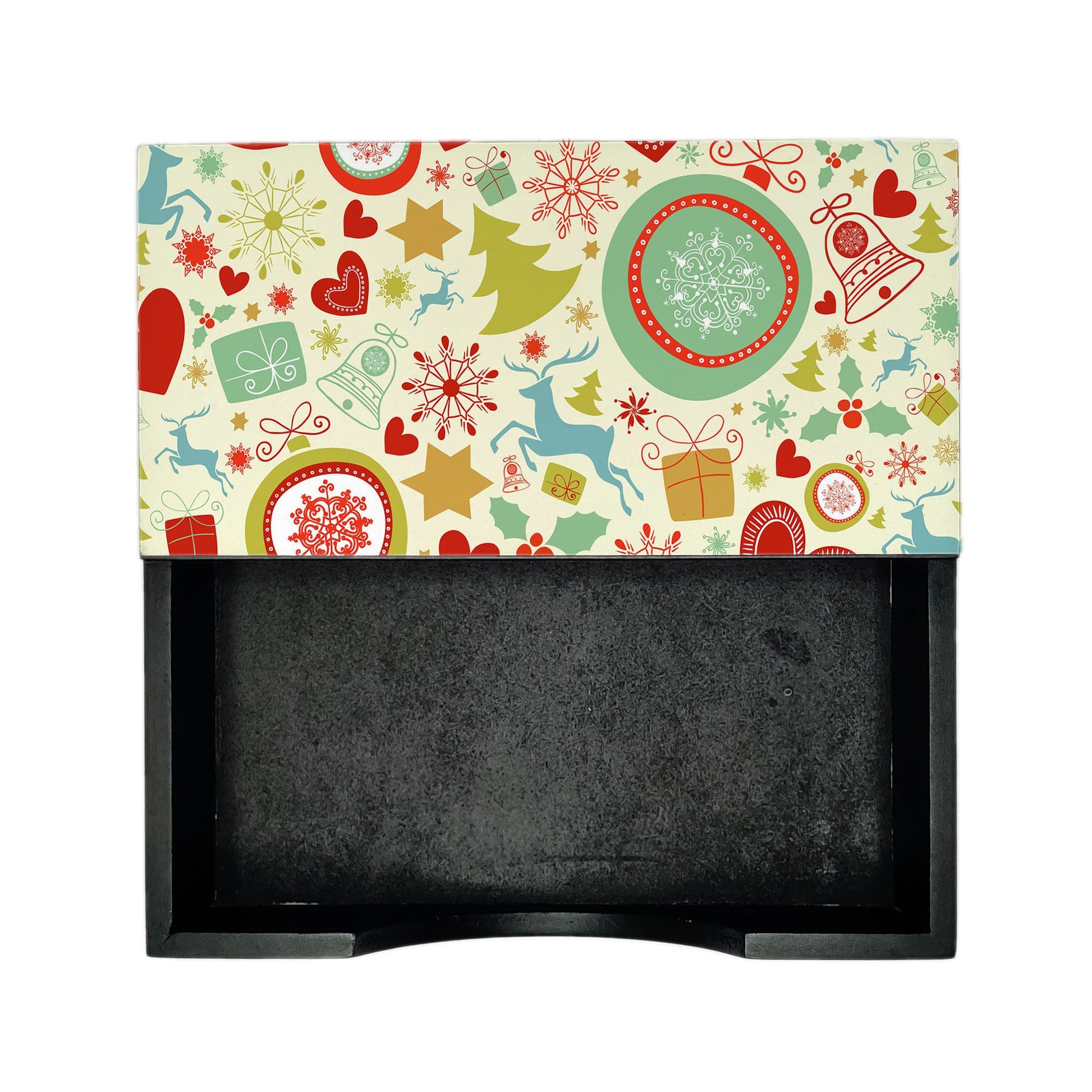 Xmas Allover3 Tissue Holder 6" x 6" x 1.5" Ht. - Design Image