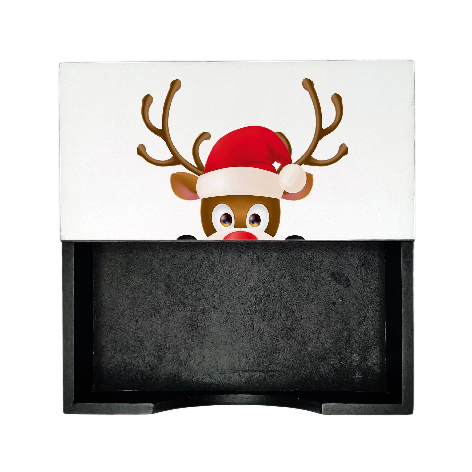 Xmas Reindeer Tissue Holder 6" x 6" x 1.5" Ht. - Design Image