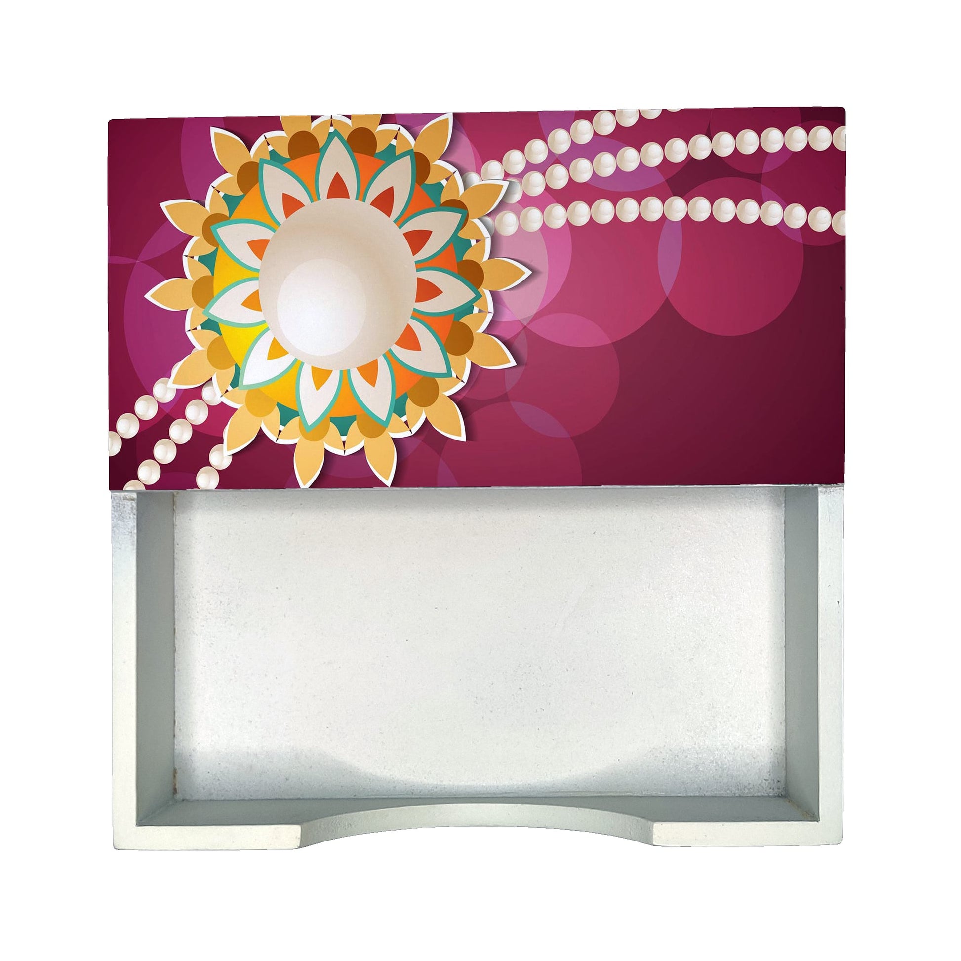 Rakhi Pearls Rose Tissue Holder 6" x 6" x 1.5" Ht. - Design Image