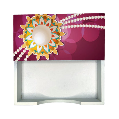 Rakhi Pearls Rose Tissue Holder 6" x 6" x 1.5" Ht. - Design Image