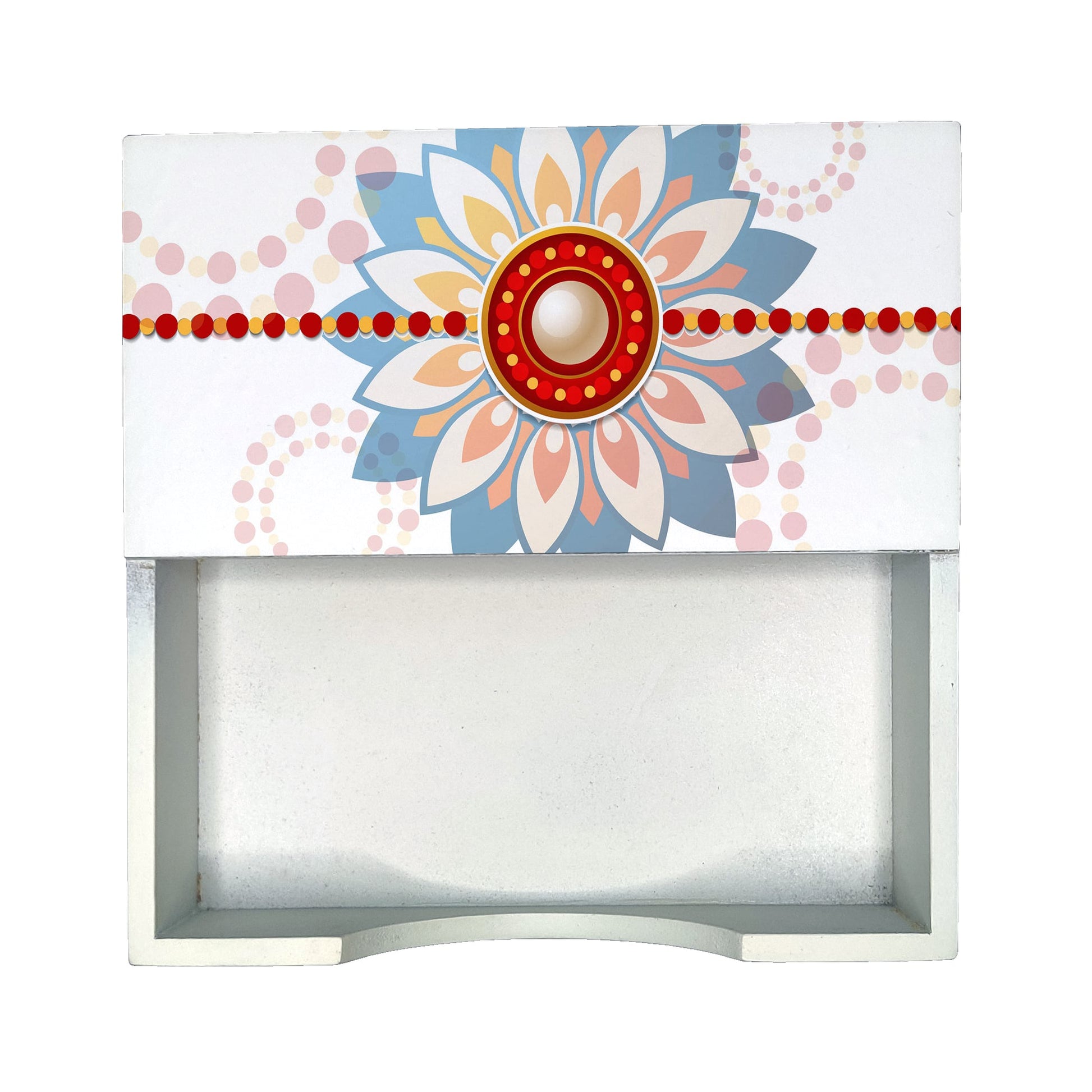 Rakhee Blue  Tissue Holder 6" x 6" x 1.5" Ht. - Design Image