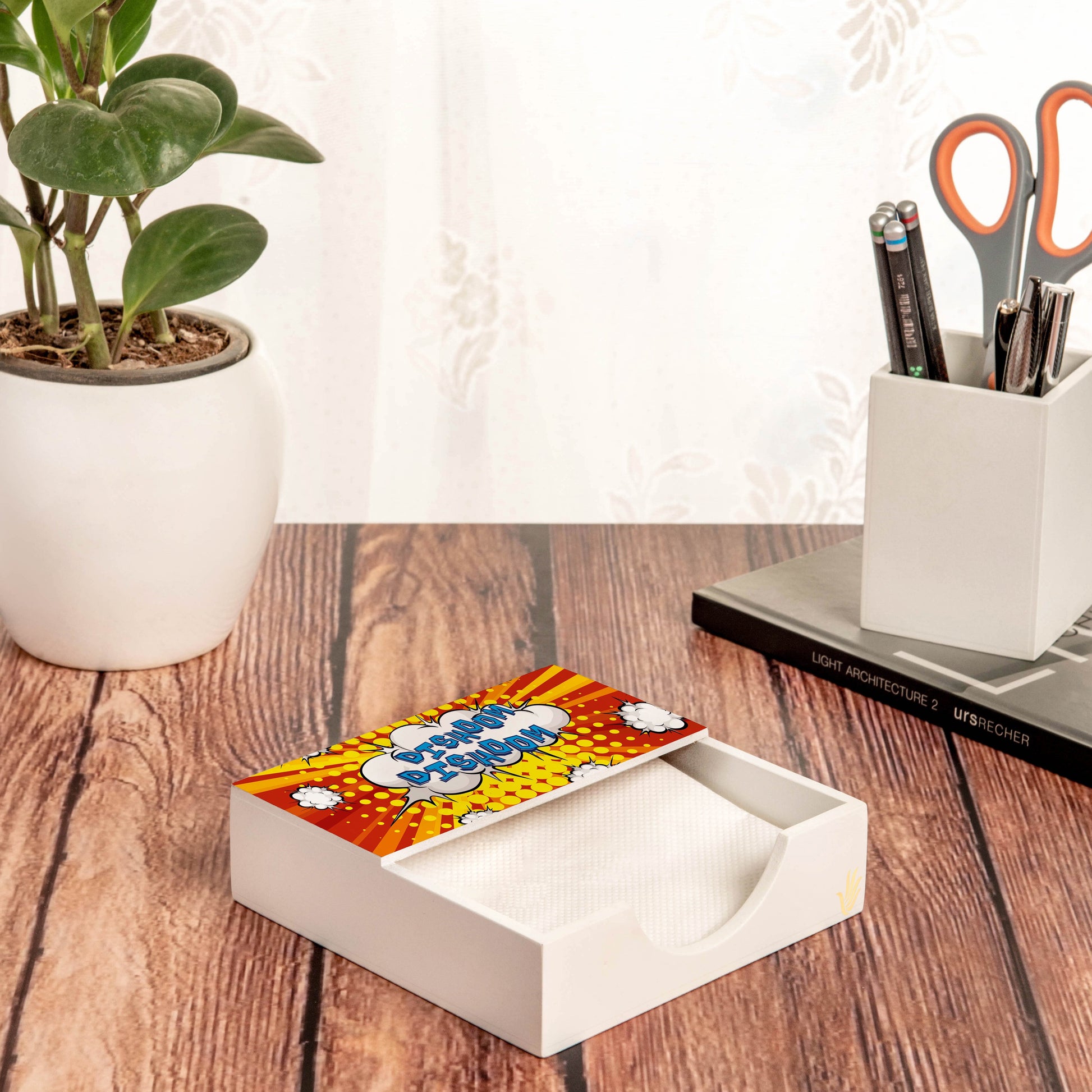 Bollywood Dishoom Tissue Holder 6" x 6" x 1.5" Ht. - Lifestyle Image