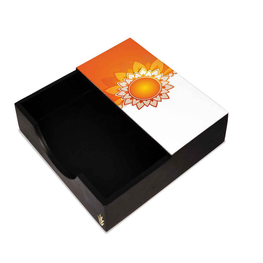 Rakhee Orange Tissue Holder 6" x 6" x 1.5" Ht. - Main Image
