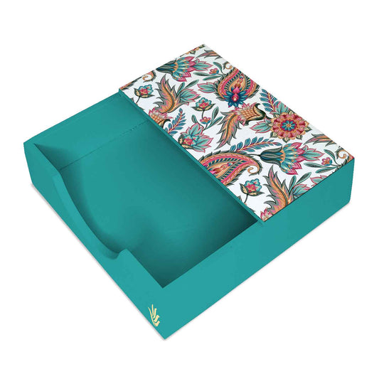 Oriental Paisley White Tissue Holder 6" x 6" x 1.5" Ht. - Main Image