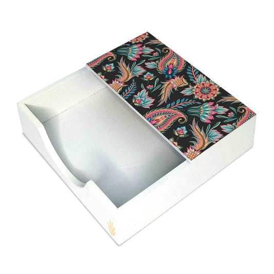 Oriental Paisley Black Tissue Holder 6" x 6" x 1.5" Ht. - Main Image