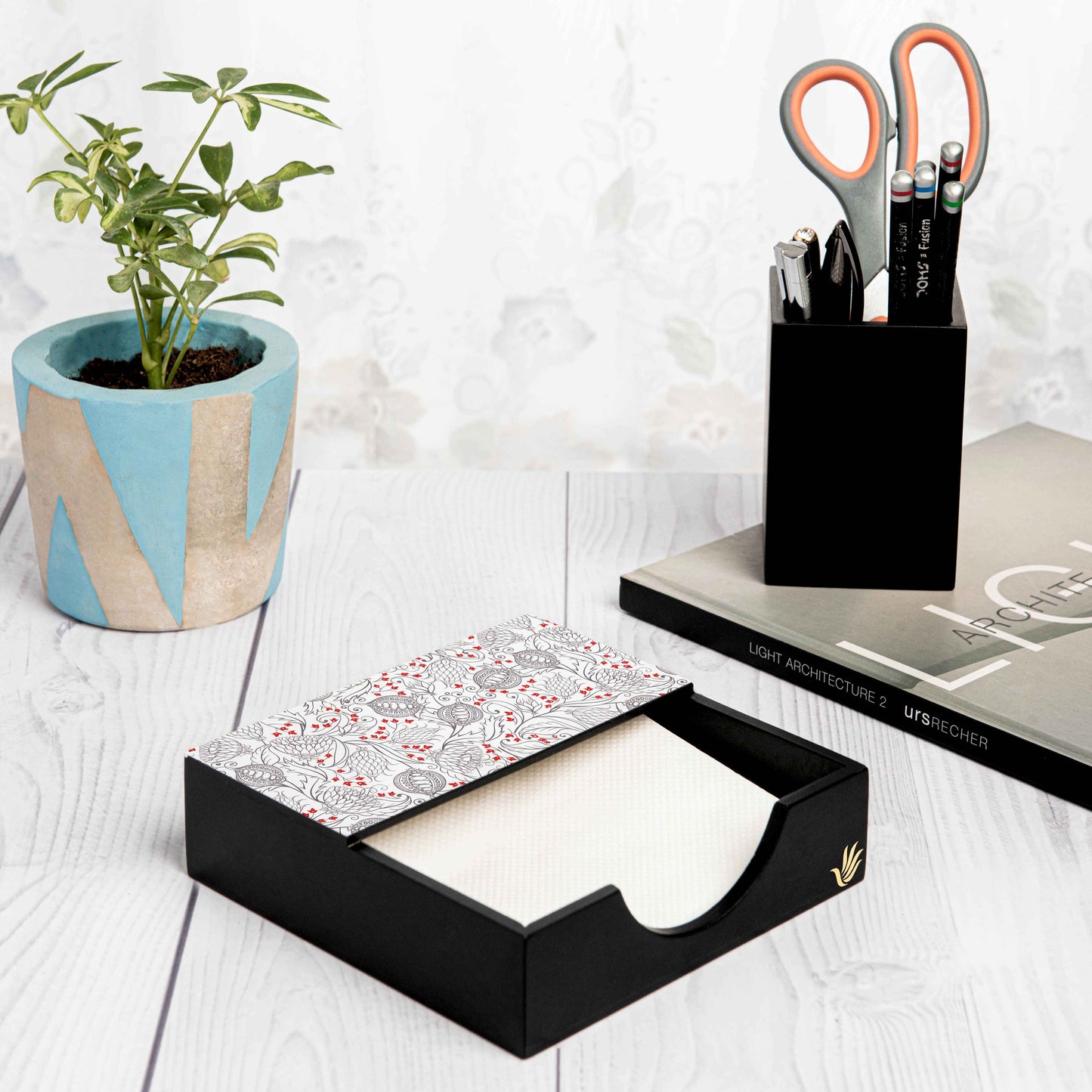 Pomegranate Tissue Holder 6" x 6" x 1.5" Ht. - Lifestyle Image