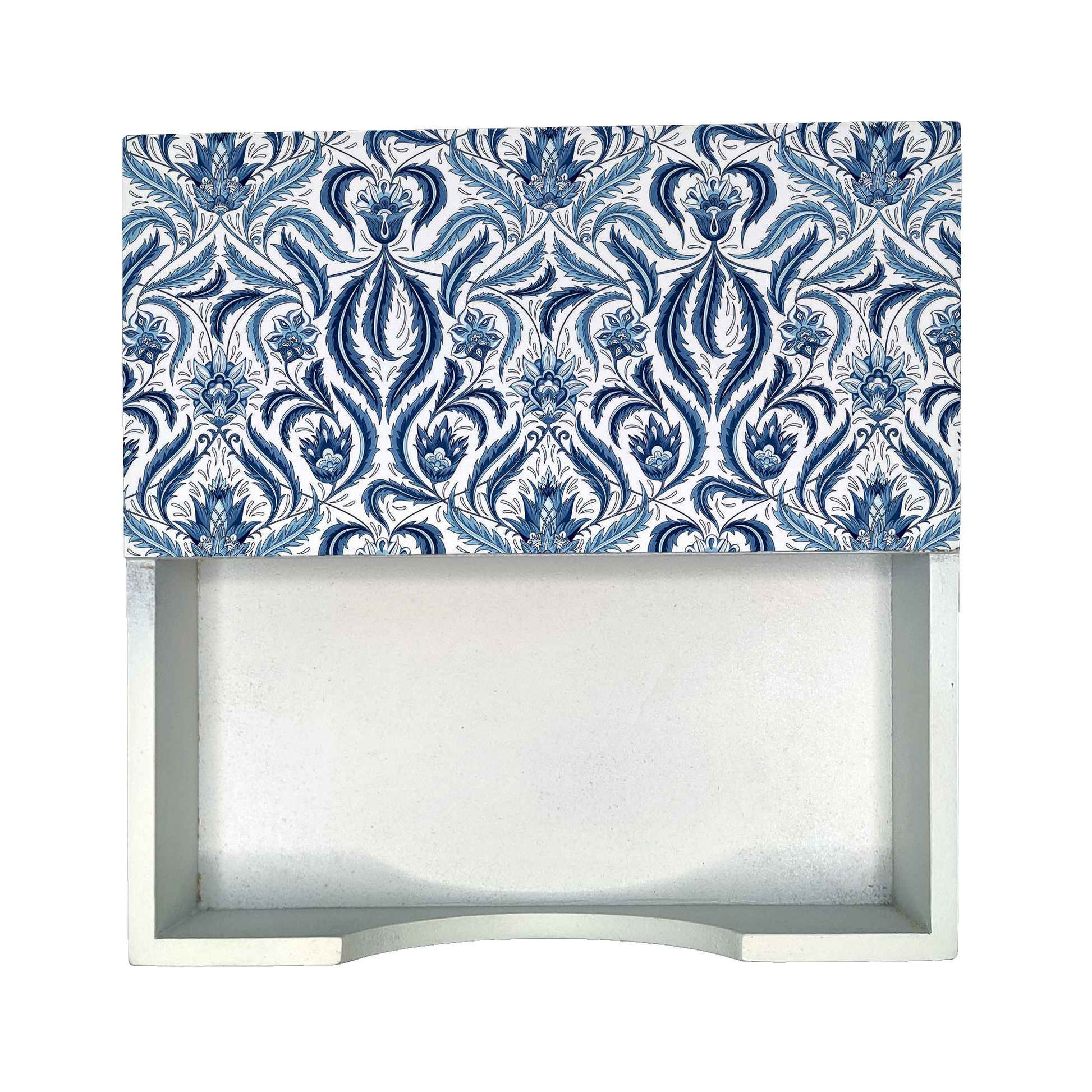 Liena Blue Tissue Holder 6" x 6" x 1.5" Ht. - Design Image