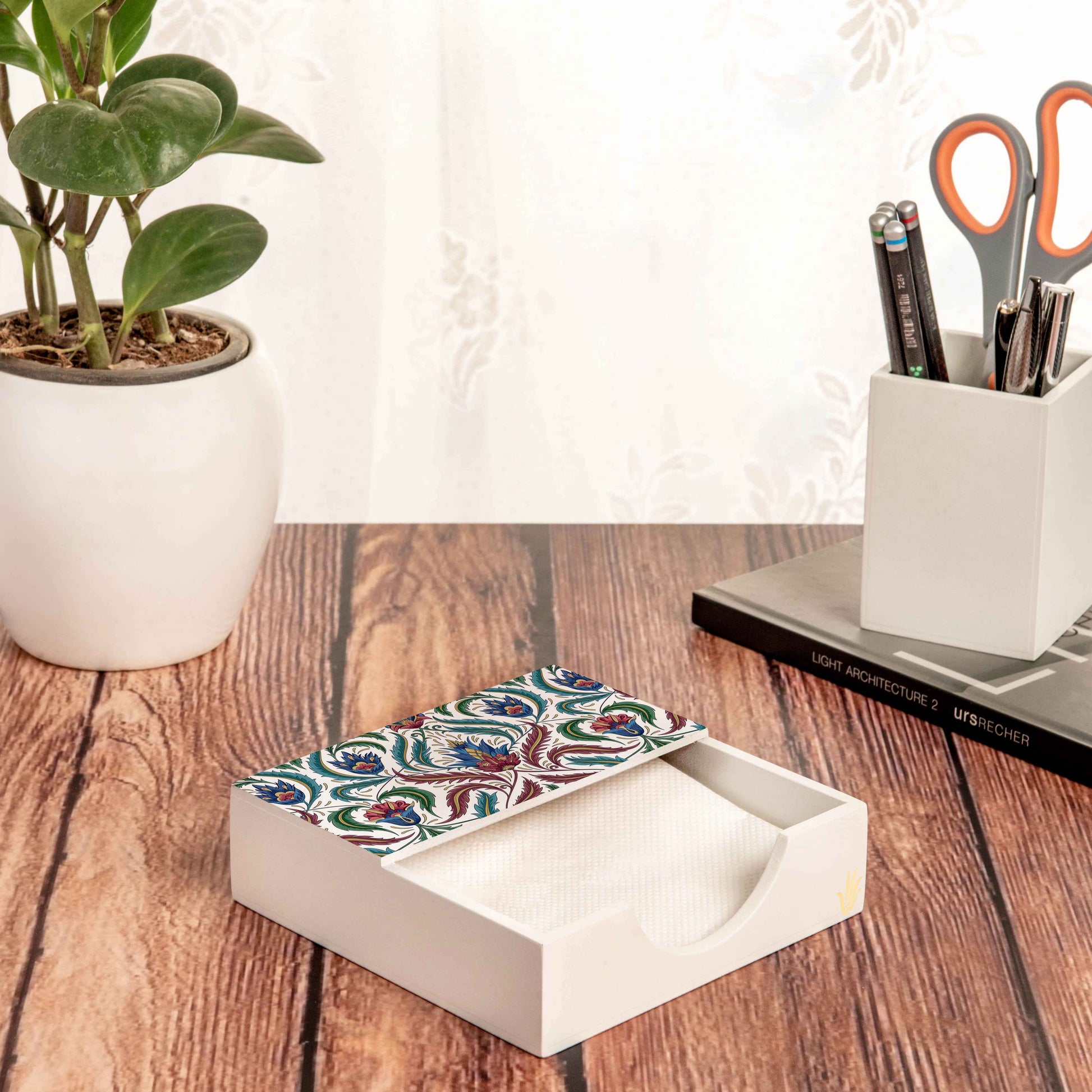 Liena Multi Tissue Holder 6" x 6" x 1.5" Ht. - Lifestyle Image