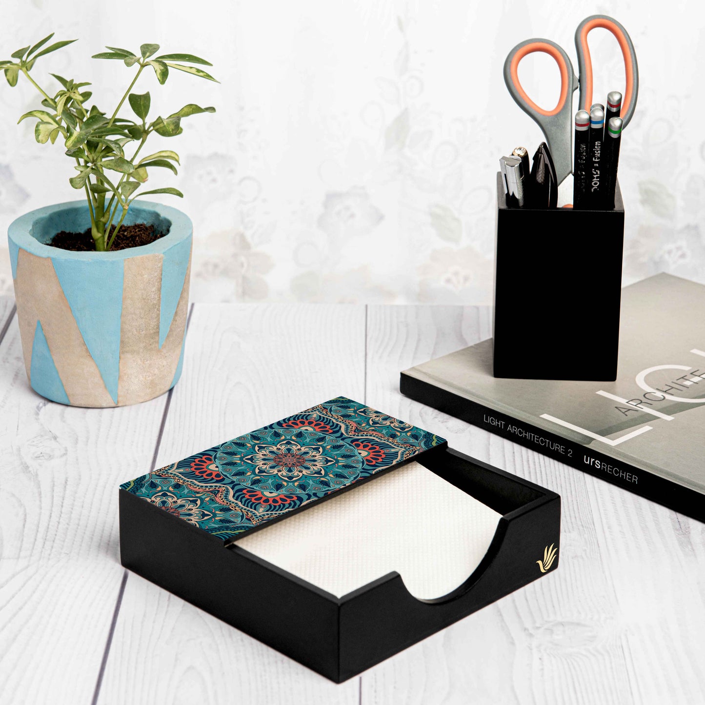 Sheesha Tissue Holder 6" x 6" x 1.5" Ht. - Lifestyle Image