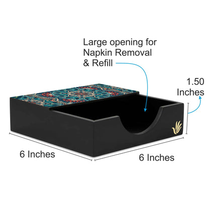 Sheesha Tissue Holder 6" x 6" x 1.5" Ht. - Dimension Image