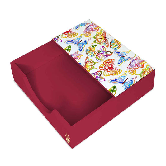 Watercolour Butterflies R Tissue Holder 6" x 6" x 1.5" Ht. - Main Image