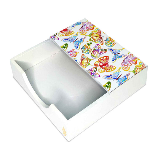 Watercolour Butterflies W Tissue Holder 6" x 6" x 1.5" Ht. - Main Image