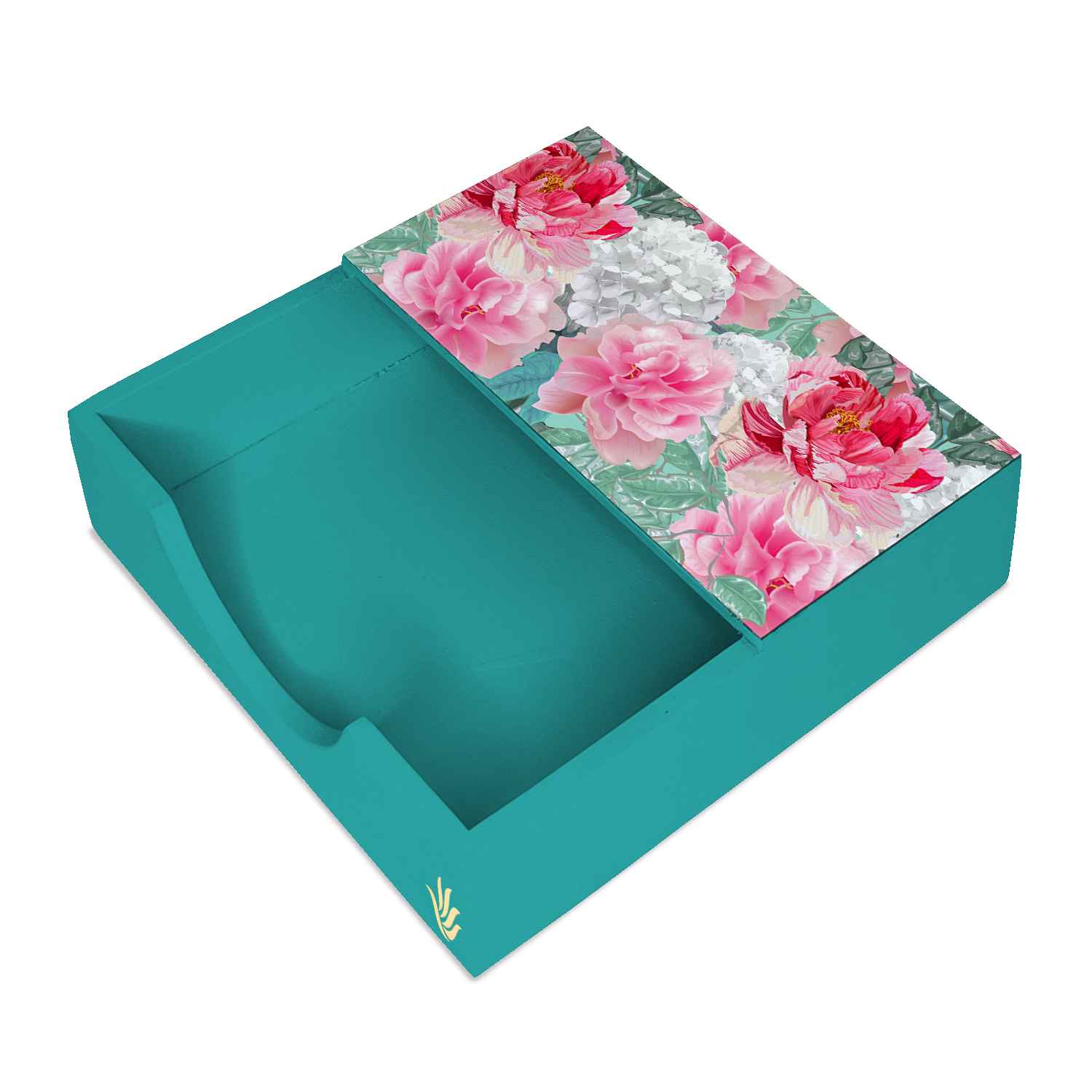 Red Chrysanthemums T Tissue Holder 6" x 6" x 1.5" Ht. - Main Image