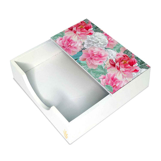 Red Chrysanthemums W Tissue Holder 6" x 6" x 1.5" Ht. - Main Image