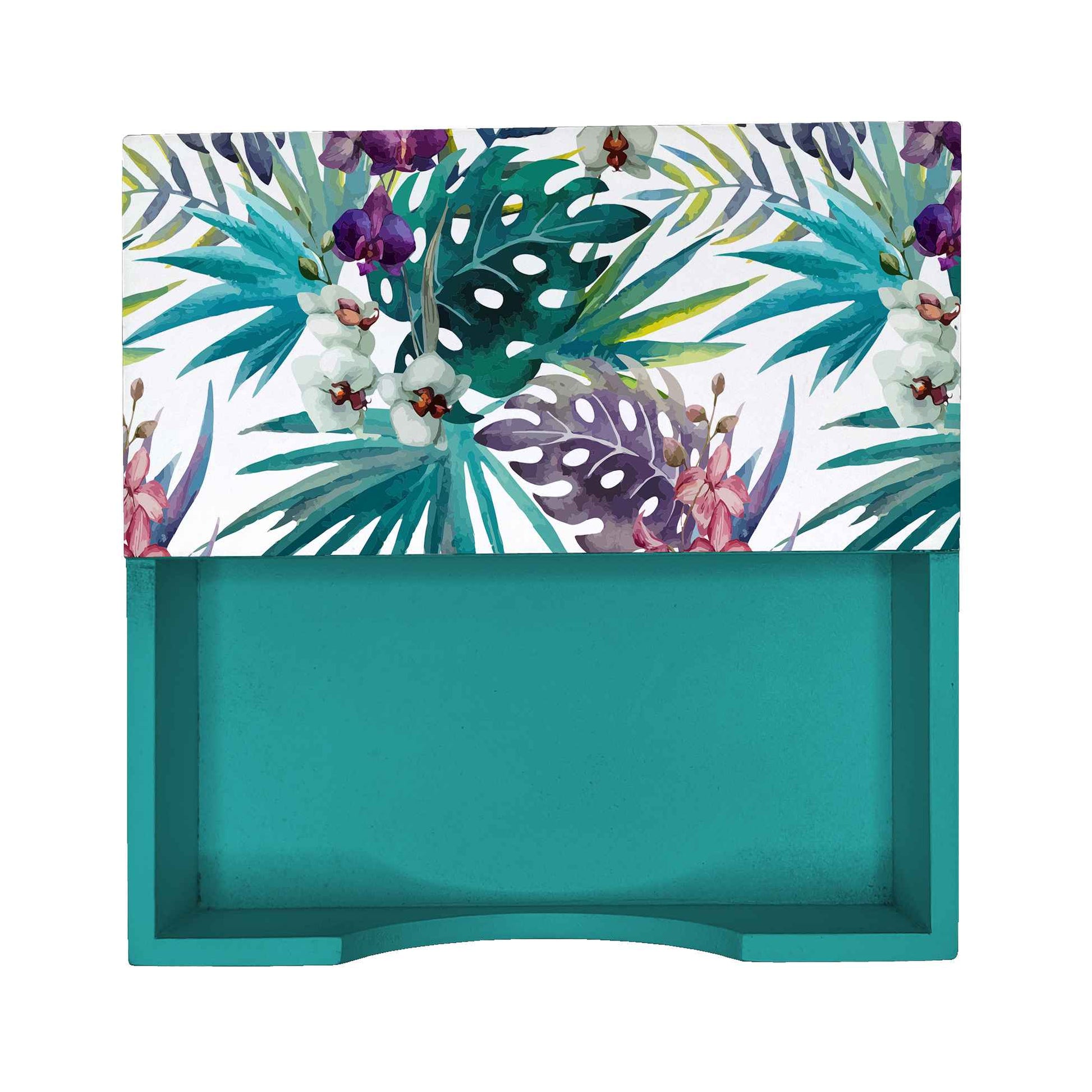 Tropical Palms Tissue Holder 6" x 6" x 1.5" Ht. - Design Image