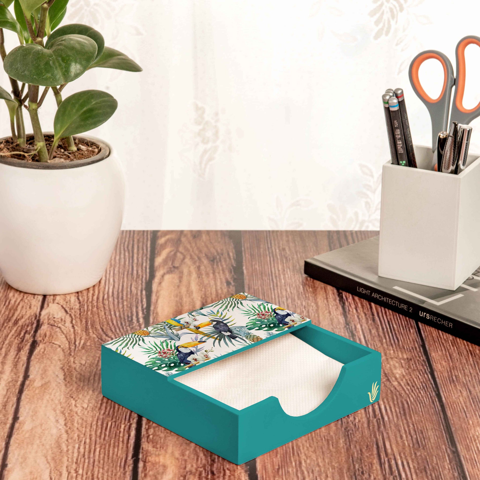 Toucan Tissue Holder 6" x 6" x 1.5" Ht. - Lifestyle Image