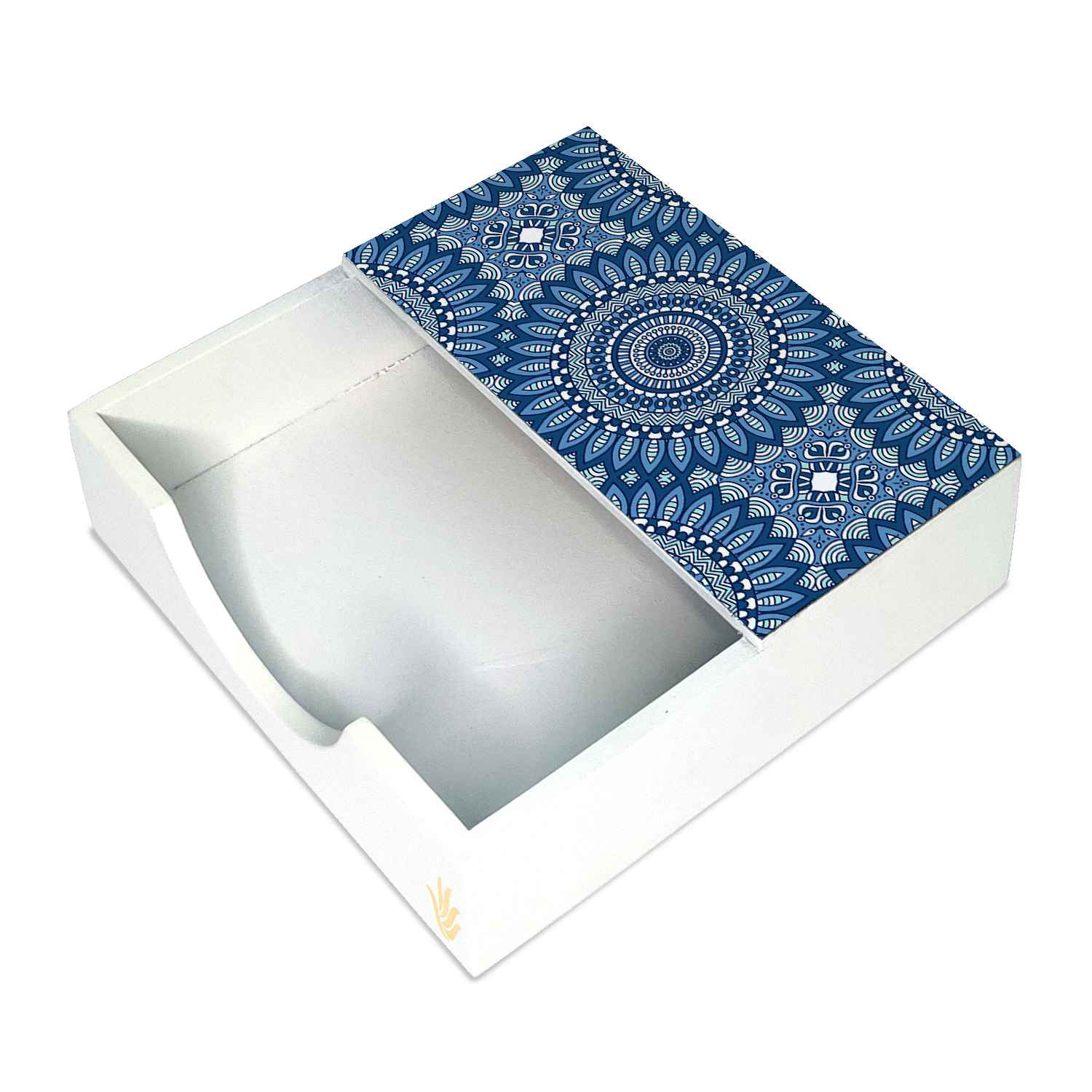 Blue Mandala 2 Tissue Holder 6" x 6" x 1.5" Ht. - Main Image