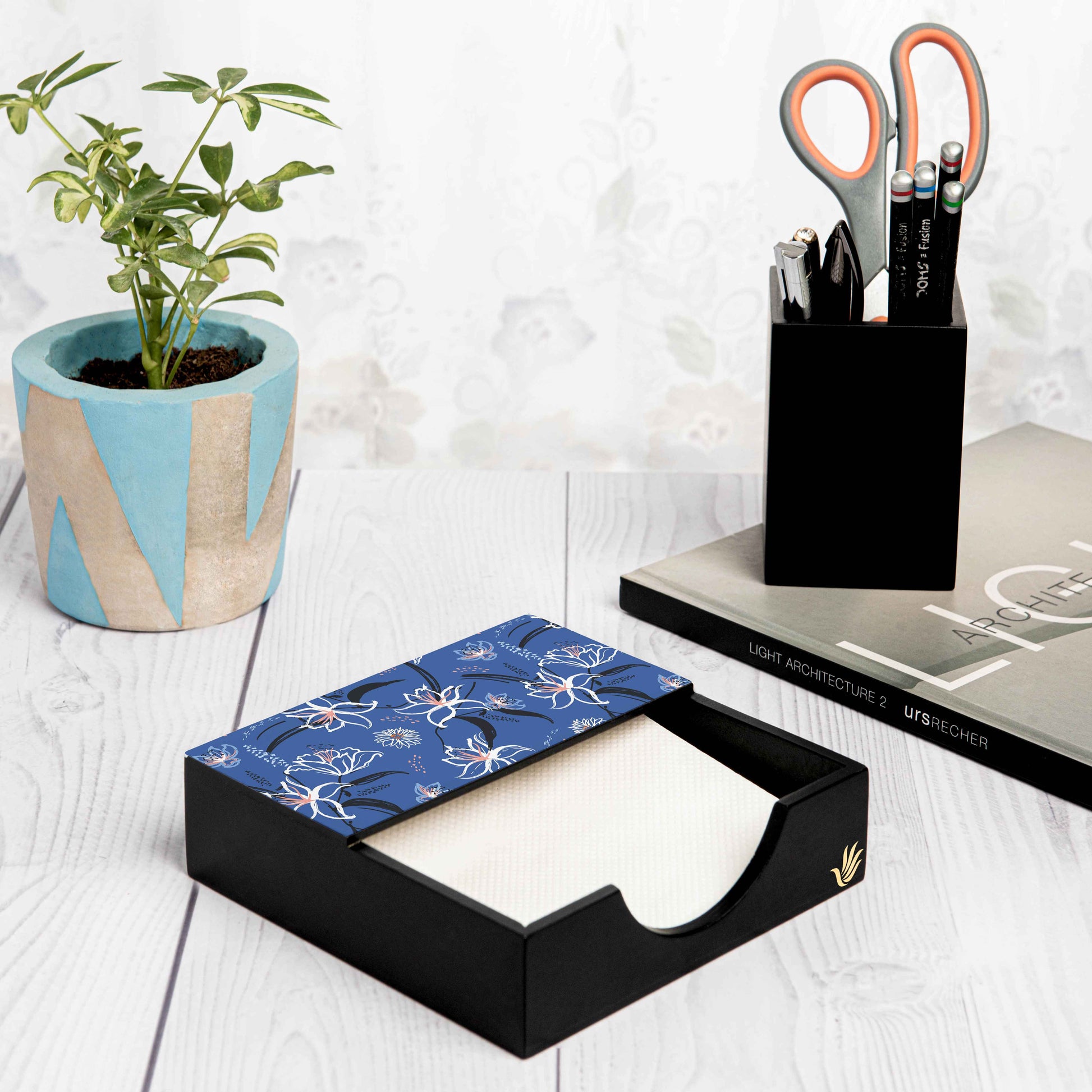 Lily Bloom Tissue Holder 6" x 6" x 1.5" Ht. - Lifestyle Image