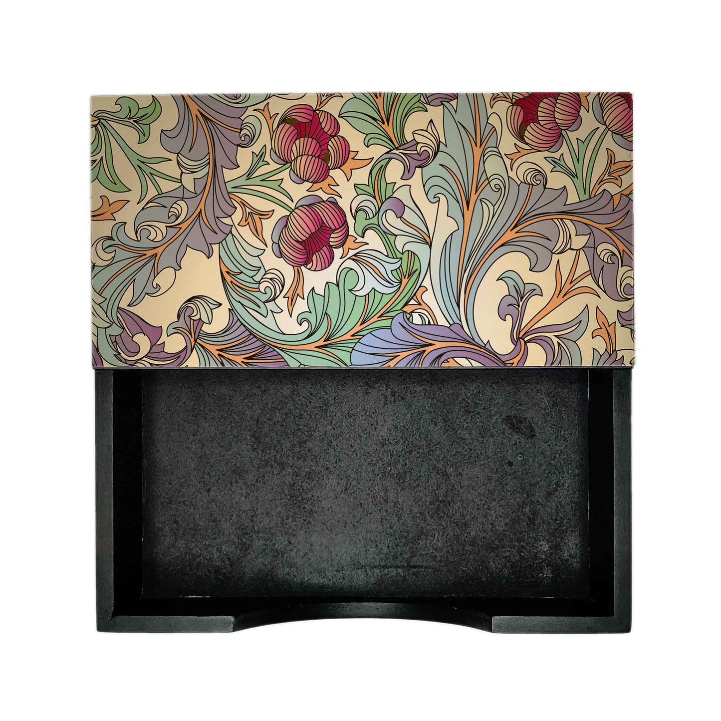 Ornate Floral Tissue Holder 6" x 6" x 1.5" Ht. - Design Image