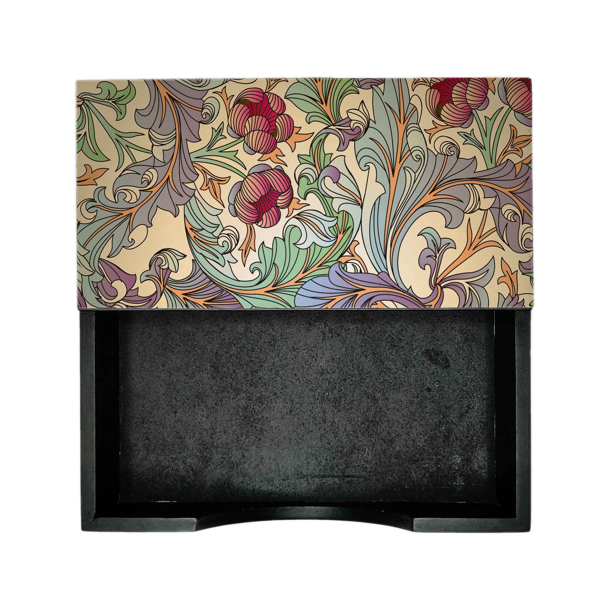 Ornate Floral Tissue Holder 6" x 6" x 1.5" Ht. - Design Image